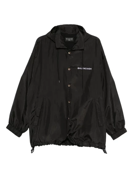 Куртка с капюшоном и вышитым логотипом Balenciaga black