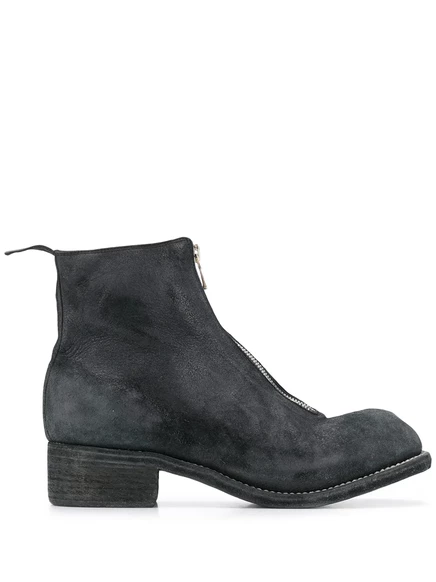 Мужские ботинки GUIDI на молнии из телячьей кожи, черные