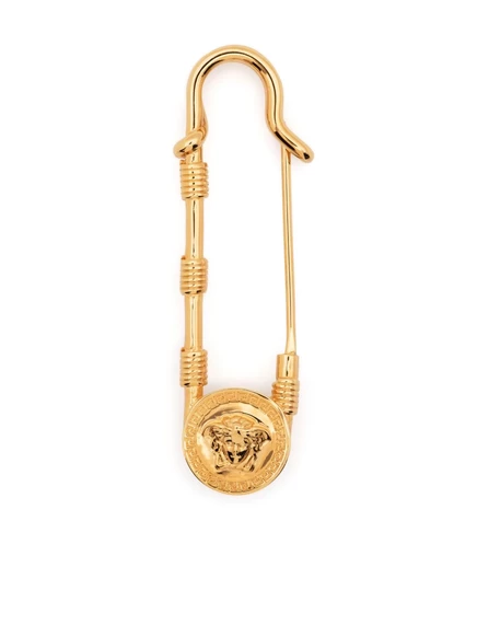 Женская брошь Versace Safety-Pin Medusa, золотистая