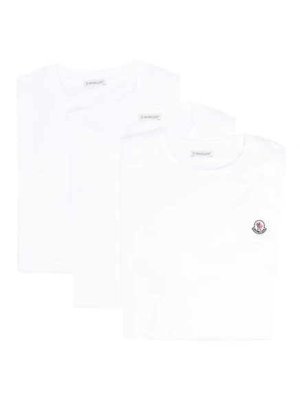 Футболки с логотипом Moncler и аппликацией (в упаковке из трех штук) white