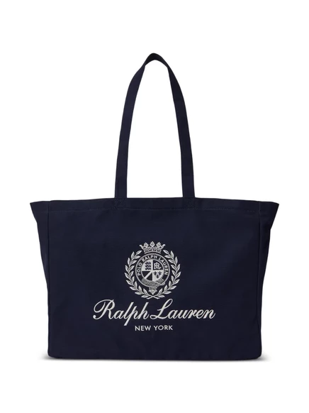 Сумка-шопер Polo Ralph Lauren из канваса, синяя