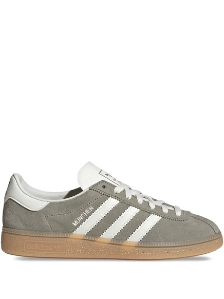 замшевые кроссовки adidas Muenchen с тремя полосками grey