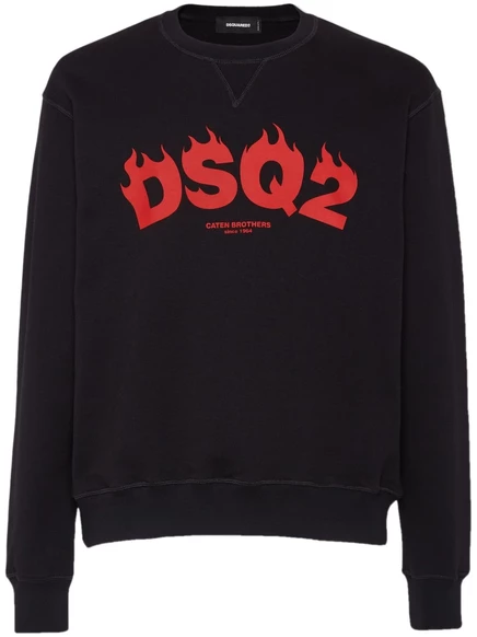 Мужской свитшот DSquared2 DSQ2 приталенный, черный