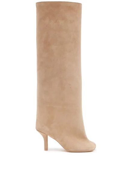Женские сапоги MM6 Margiela Anotomic замшевые, бежевые