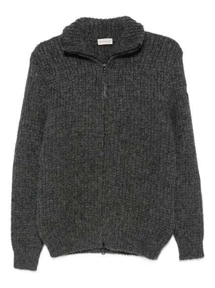 Кардиган Moncler в рубчик на молнии grey