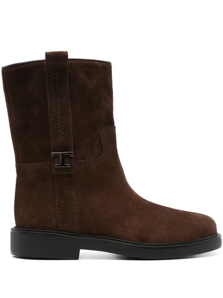 Ботинки Tod's T Timeless с металлическими бляшками brown