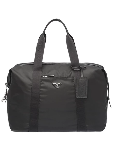 Мужская дорожная сумка Prada Re-Nylon с логотипом, черная