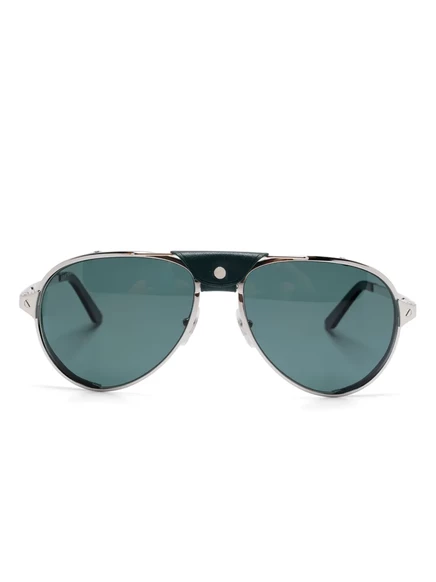 Мужские солнцезащитные очки Cartier Eyewear пилот, серебристые