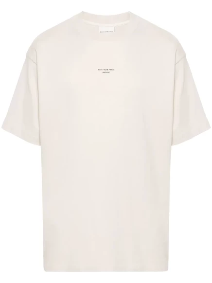 Хлопковая футболка с логотипом Drôle De Monsieur neutrals