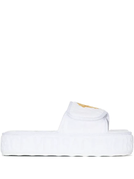 Женские шлепанцы Versace Home Medusa Head на платформе, белые