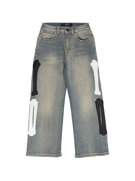 Детские джинсы AMIRI KIDS с аппликацией, синие