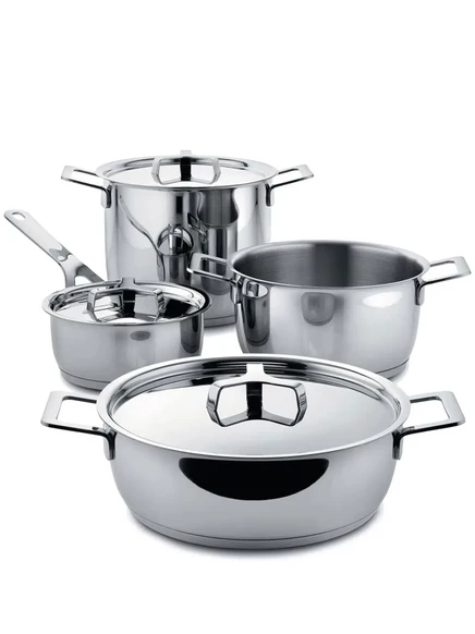 Набор посуды Alessi 7 предметов, сталь, серебристый
