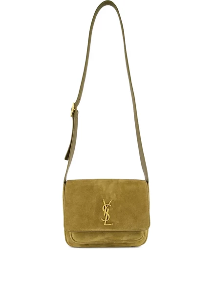 Маленькая замшевая сумка-портфель Niki от Saint Laurent green
