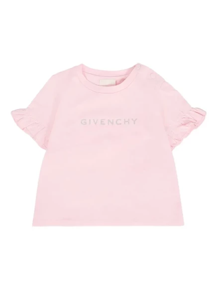Детская футболка Givenchy Kids с рюшами, розовая