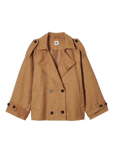 двубортный короткий тренч b+ab brown