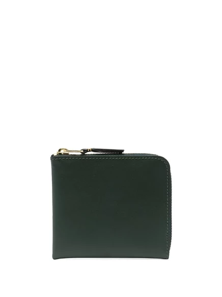 Кошелек Comme Des Garons Wallet на молнии из кожи, зеленый