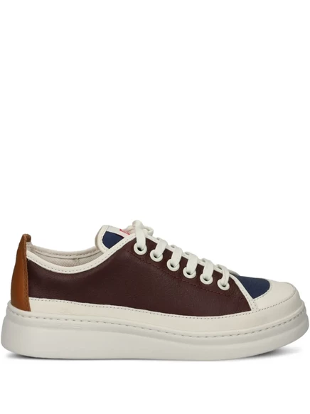 Кроссовки Camper на шнуровке с кожаными вставками brown