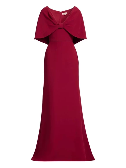 Макси-платье Elie Saab с v-образным вырезом red