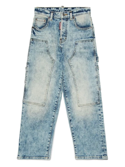 Детские джинсы DSQUARED2 Kids широкие, голубые
