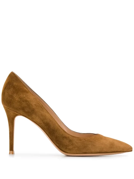 Замшевые туфли-лодочки Gianvito Rossi Gianvito 85 brown