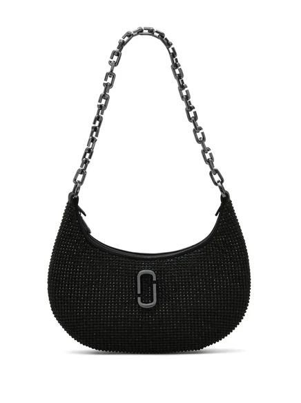 Маленькая изогнутая сумка через плечо Marc Jacobs со стразами black