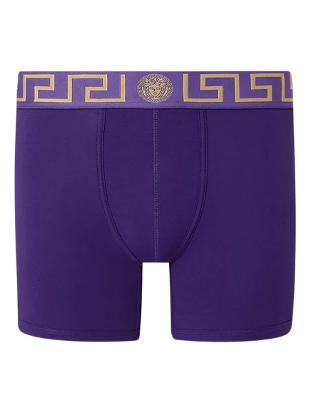 Мужские трусы-боксеры Versace с поясом Greek Key, фиолетовые