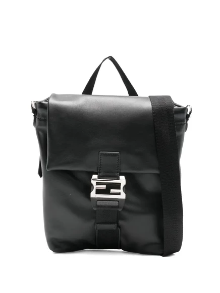 Мужская сумка на плечо Fendi Flux FF из кожи, черная