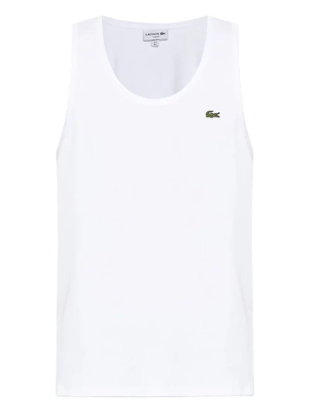 Мужская майка Lacoste в рубчик, белая