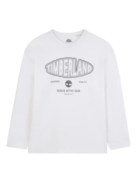 Детская футболка Timberland Kids с длинным рукавом, белая