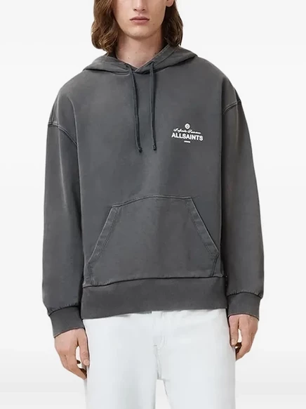 Мужское худи AllSaints с логотипом, серое