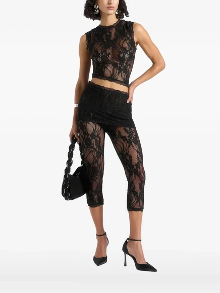 Кружевной топ Manière De Voir Eugenie с цветочным рисунком black