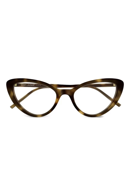 Женские очки Saint Laurent, кошачий глаз, коричневые