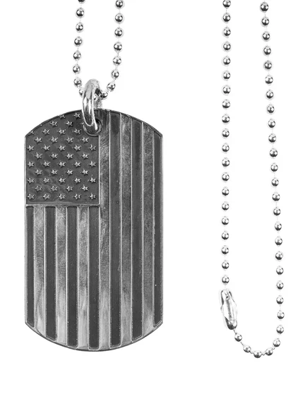 Колье Chrome Hearts «American Flag», серебристое