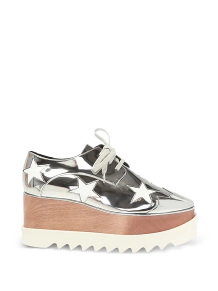 Женские оксфорды Stella McCartney Elyse на платформе 8 см, серебристые