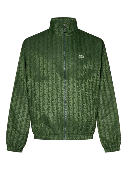 Мужская куртка Lacoste с монограммой на молнии, оливковая