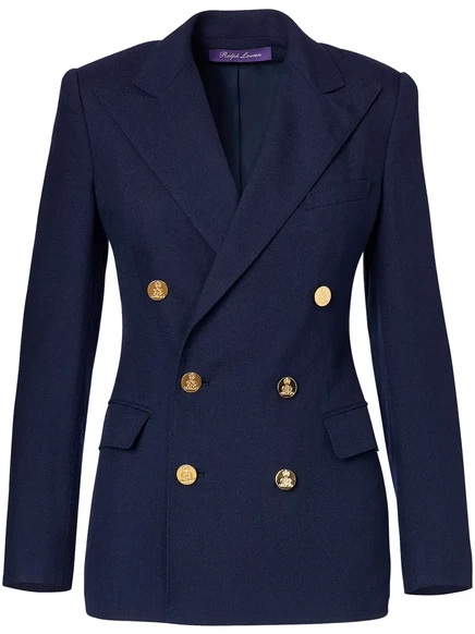 Двубортный приталенный блейзер из коллекции Ralph Lauren blue