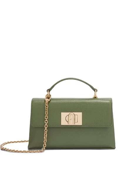 Мини-сумка с клапаном на цепочке и ремешке Furla 1927 green