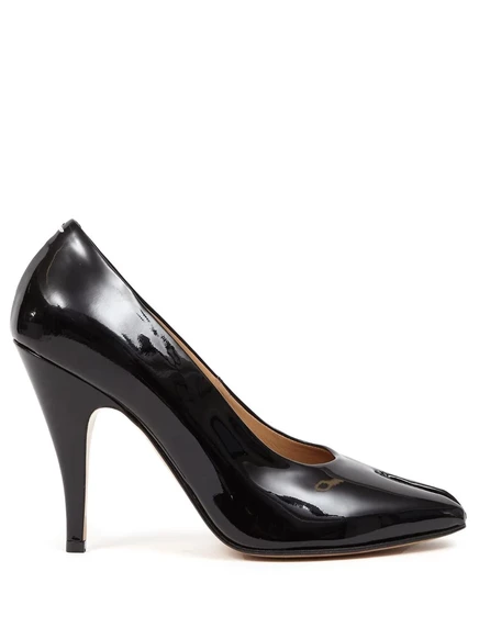 Туфли-лодочки Maison Margiela Tabi из лакированной кожи длиной 110 мм black
