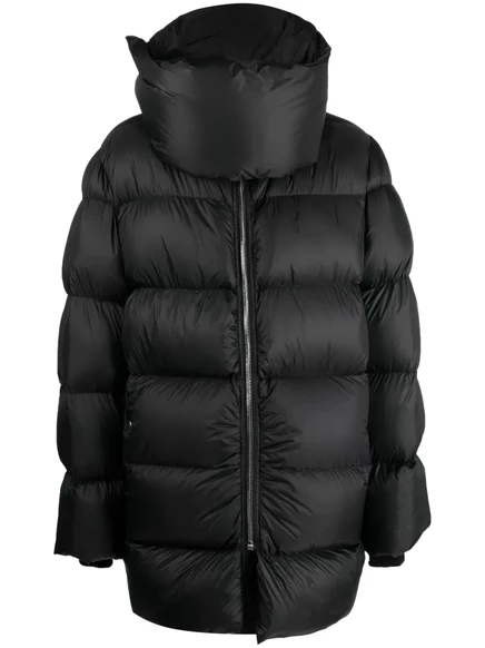 Мужской пуховик Rick Owens с высоким воротником, черный