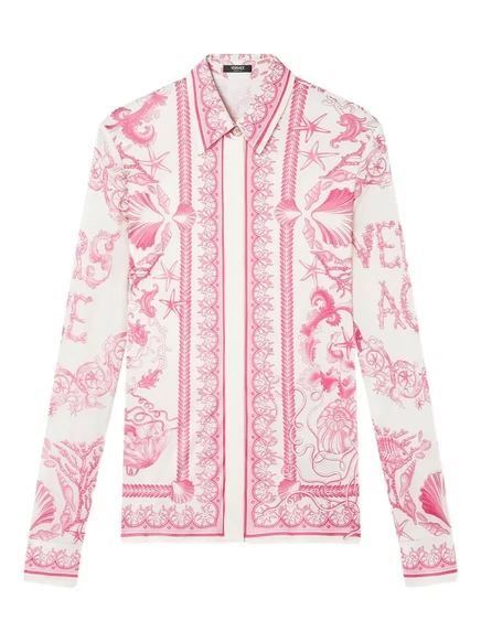 Женская рубашка Versace с длинным рукавом, белая