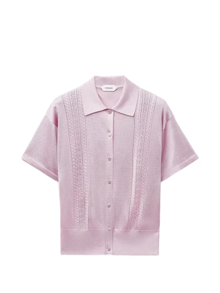 Женское вязаное поло Versace, розовое