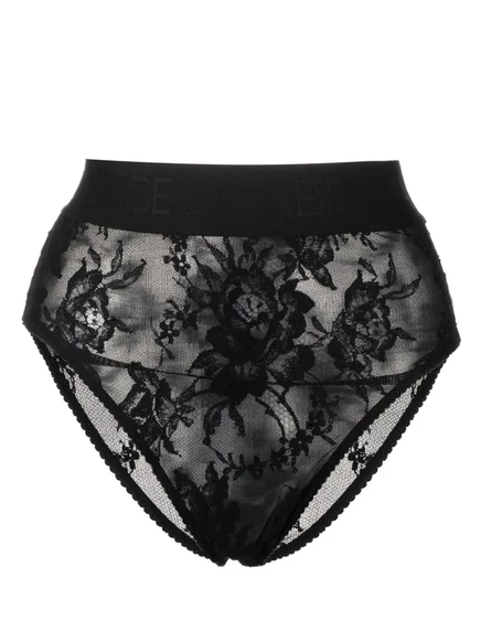 Женские трусы Dolce & Gabbana высокие кружевные, черные