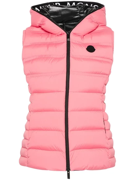 Жилет с аппликацией логотипа Moncler pink