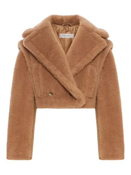 Женское укороченное двубортное пальто Max Mara, верблюжье