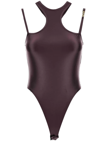 Боди с логотипом и надписью Versace Jeans Couture brown