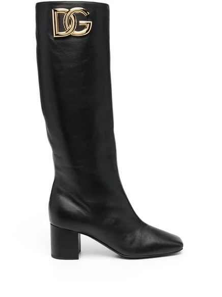 Женские сапоги Dolce & Gabbana Jackie 60 мм кожаные, черные