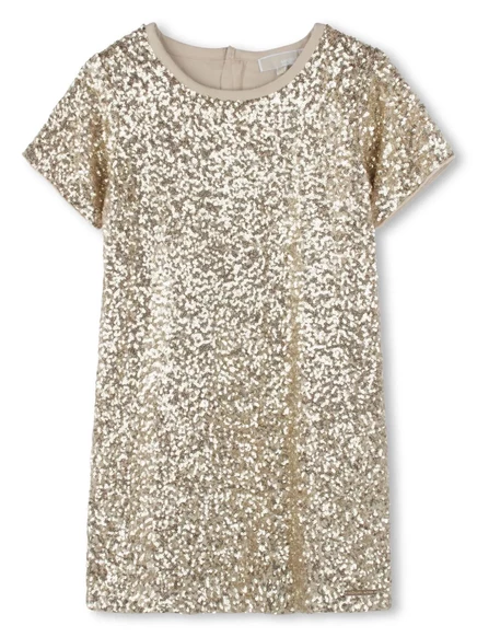 Платье для девочек Michael Kors Kids с пайетками, золотистое