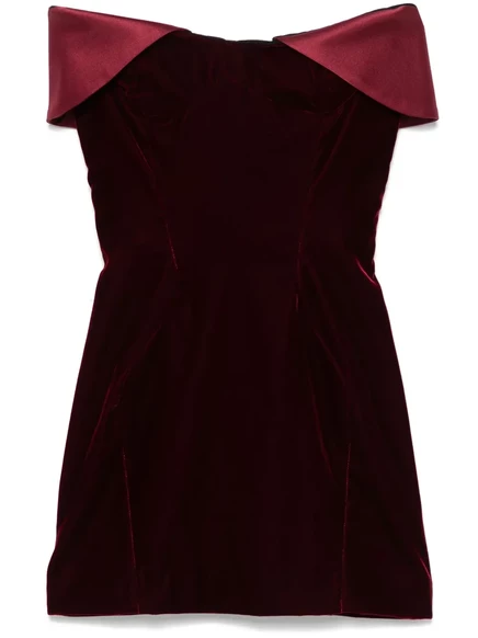 Женское бархатное мини-платье Mugler, бордовое