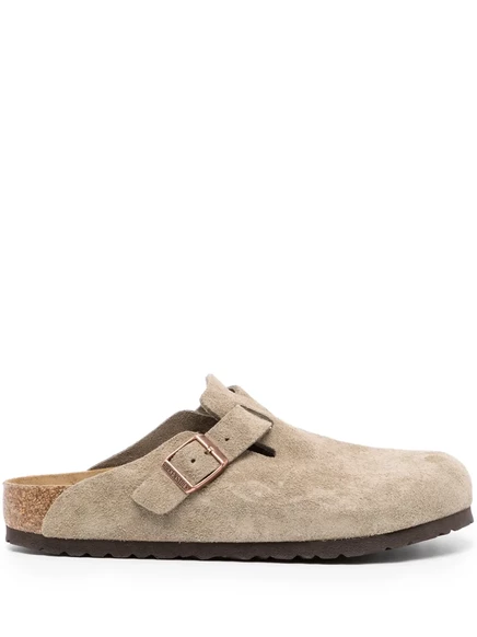 Женские тапочки Birkenstock Boston замшевые, коричневые