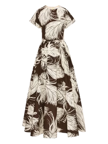 Женское платье Oscar de la Renta в перьях, коричневое